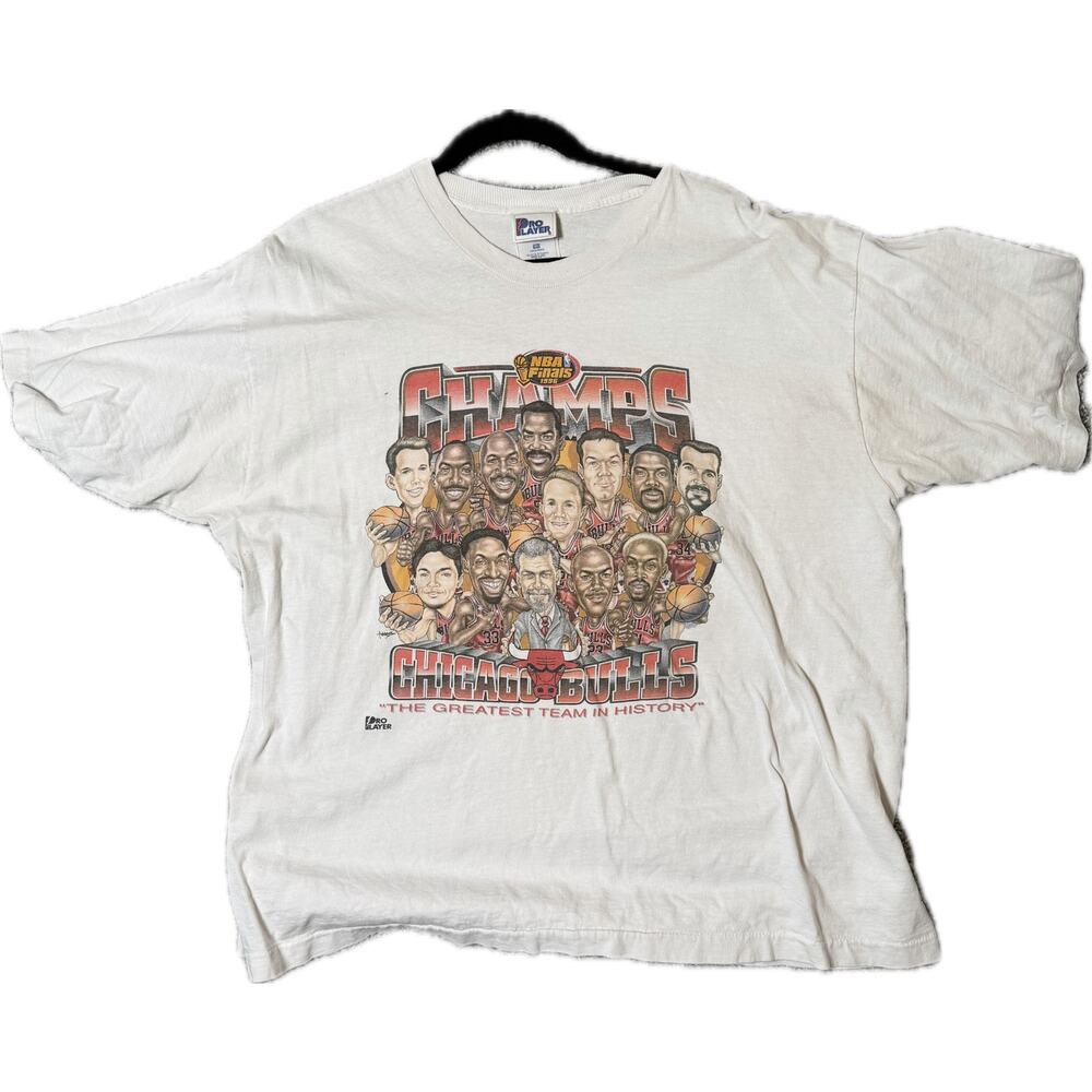Vintage 1996 Chicago Bulls NBA Finals “Champs” Caricature T-Shirt